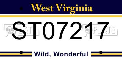 ST07217 West Virginia License Plate