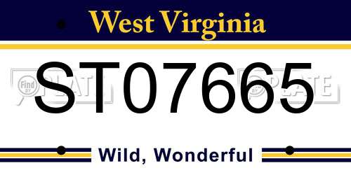 ST07665 West Virginia License Plate