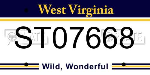 ST07668 West Virginia License Plate