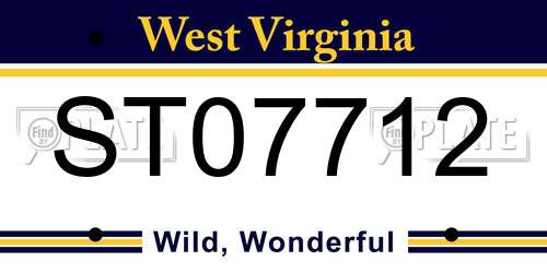 ST07712 West Virginia License Plate