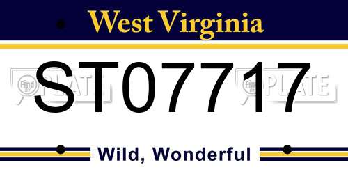 ST07717 West Virginia License Plate