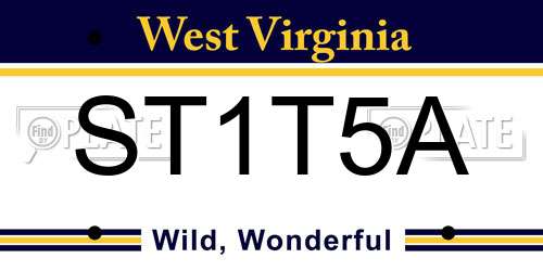 ST1T5A West Virginia License Plate
