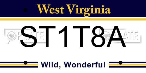 ST1T8A West Virginia License Plate