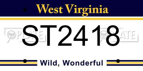 ST2418 West Virginia License Plate