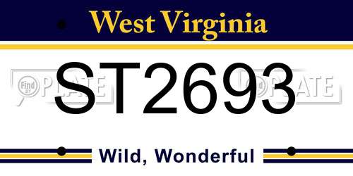 ST2693 West Virginia License Plate
