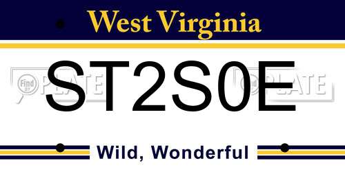 ST2S0E West Virginia License Plate