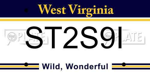 ST2S9I West Virginia License Plate