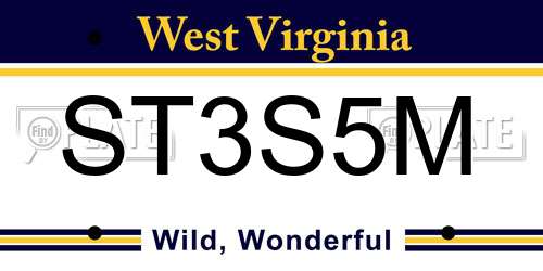 ST3S5M West Virginia License Plate