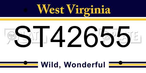 ST42655 West Virginia License Plate