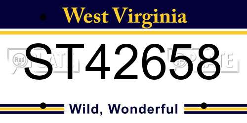 ST42658 West Virginia License Plate