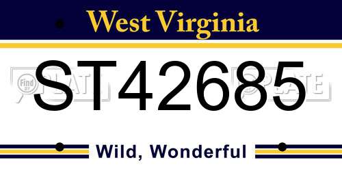 ST42685 West Virginia License Plate
