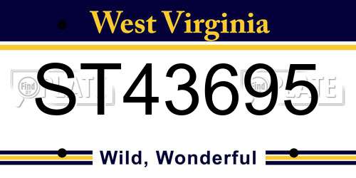 ST43695 West Virginia License Plate