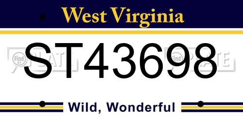 ST43698 West Virginia License Plate