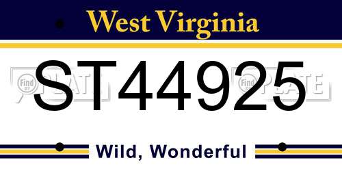 ST44925 West Virginia License Plate