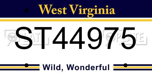 ST44975 West Virginia License Plate