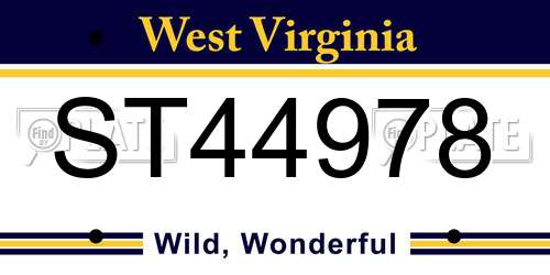 ST44978 West Virginia License Plate