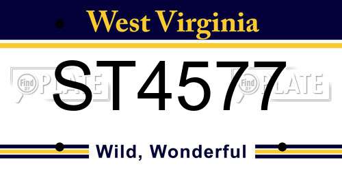 ST4577 West Virginia License Plate