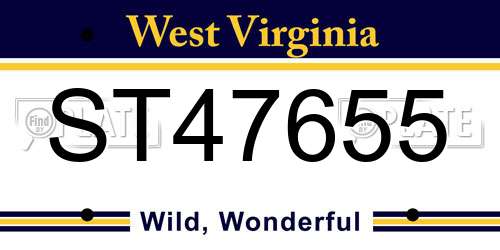 ST47655 West Virginia License Plate