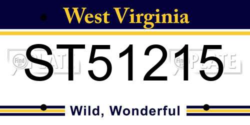 ST51215 West Virginia License Plate