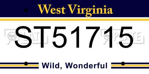 ST51715 West Virginia License Plate