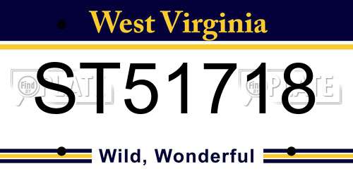 ST51718 West Virginia License Plate