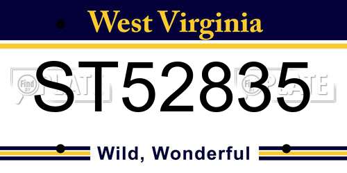 ST52835 West Virginia License Plate
