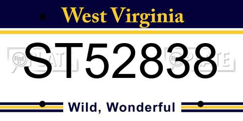 ST52838 West Virginia License Plate