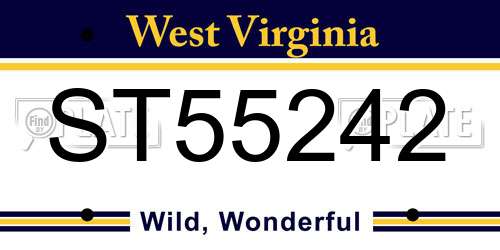 ST55242 West Virginia License Plate