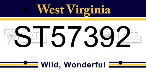 ST57392 West Virginia License Plate