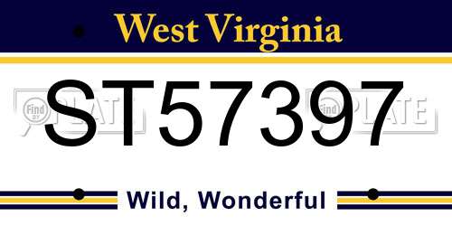 ST57397 West Virginia License Plate