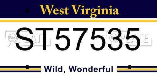 ST57535 West Virginia License Plate
