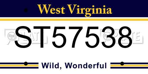 ST57538 West Virginia License Plate