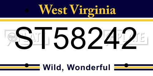 ST58242 West Virginia License Plate