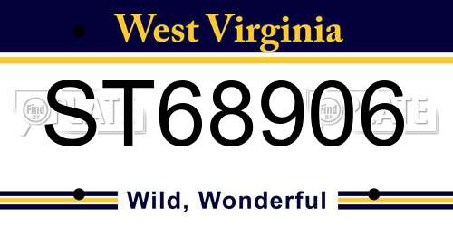 ST68906 West Virginia License Plate