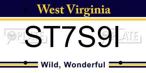 ST7S9I West Virginia License Plate
