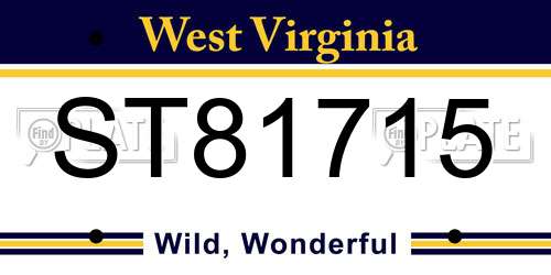 ST81715 West Virginia License Plate