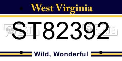 ST82392 West Virginia License Plate