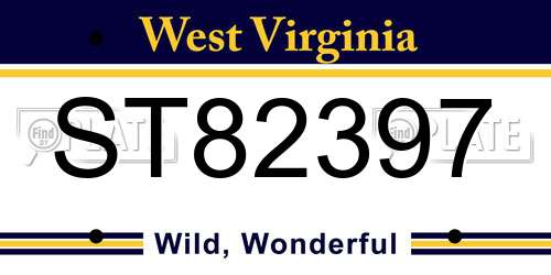 ST82397 West Virginia License Plate