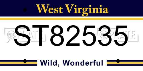 ST82535 West Virginia License Plate
