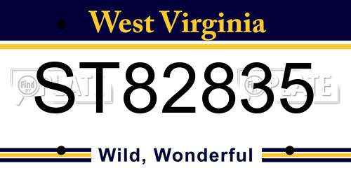 ST82835 West Virginia License Plate