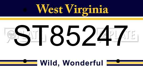 ST85247 West Virginia License Plate