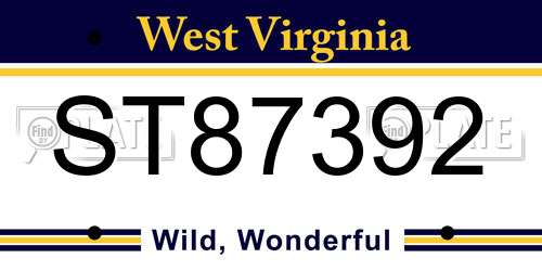 ST87392 West Virginia License Plate