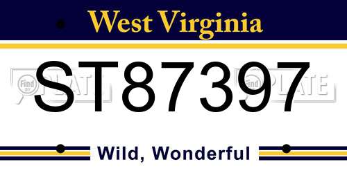 ST87397 West Virginia License Plate