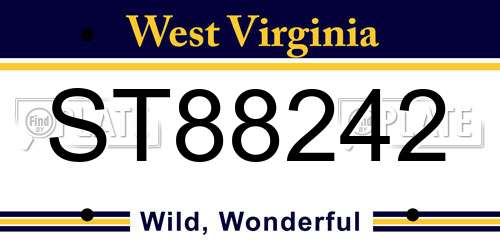 ST88242 West Virginia License Plate