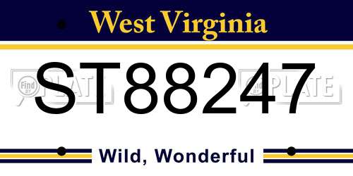 ST88247 West Virginia License Plate