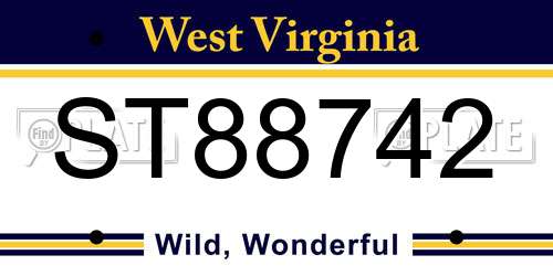 ST88742 West Virginia License Plate