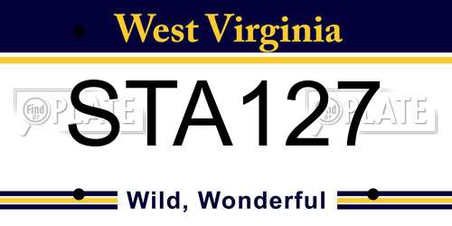 STA127 West Virginia License Plate