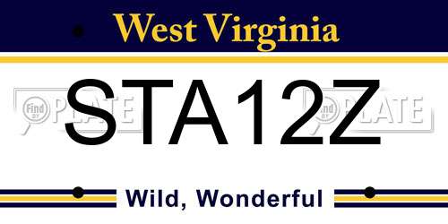 STA12Z West Virginia License Plate