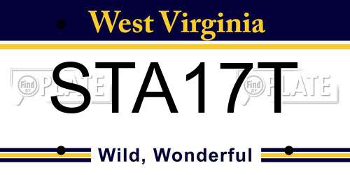 STA17T West Virginia License Plate