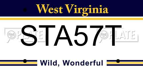 STA57T West Virginia License Plate